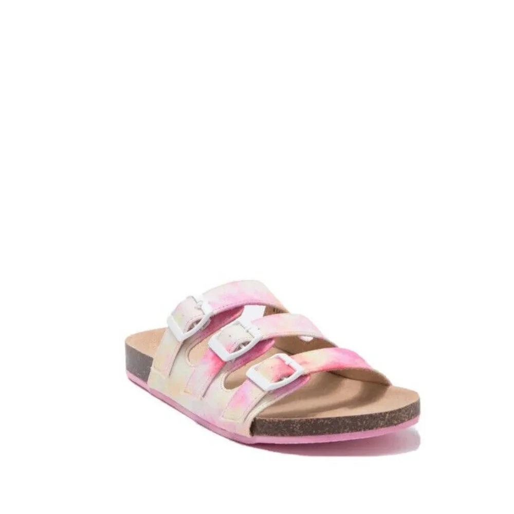 Harper Canyon Kids Girls Haven Footbed Sandals In Tie Die Size 3